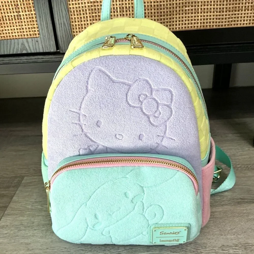 Loungefly Sanrio Hello Kitty Friends Color Block Plush Mini Backpack Pastel